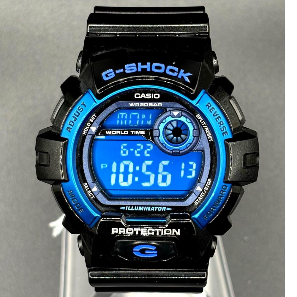 Casio G-Shock G-8900A-1 Glossy Black Blue Dial Digital Men’s Watch 200M NIBWT